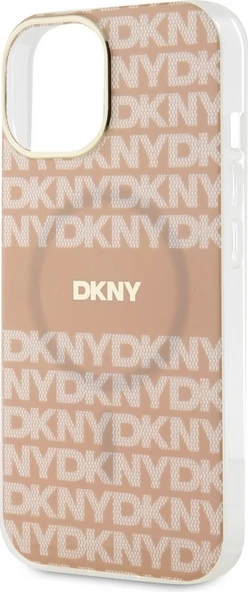 Zaščitni ovitek DKNY IML Mono & Stripe MagSafe za iPhone 15 Plus / 14 Plus, roza