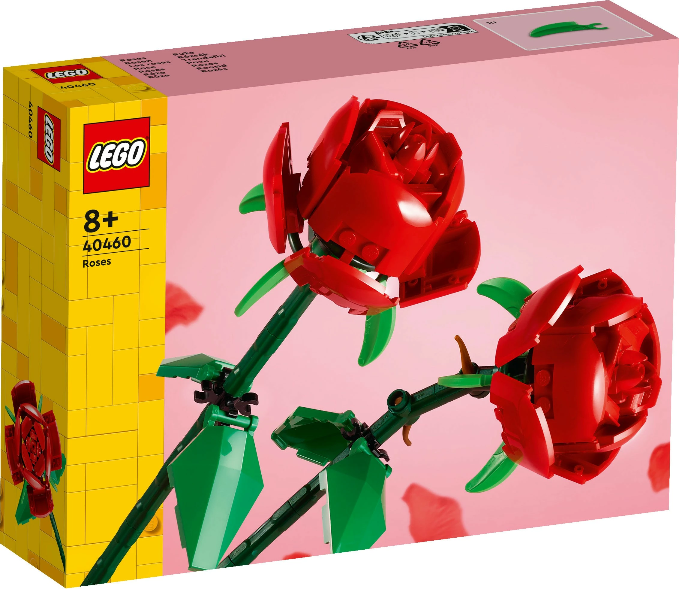 Kreativen in dekorativen komplet LEGO Iconic Roses, 120 delov, večbarven