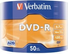 DVD-R 4,7 GB, 16x, 50 kosov, mat srebrn — Verbatim 43788