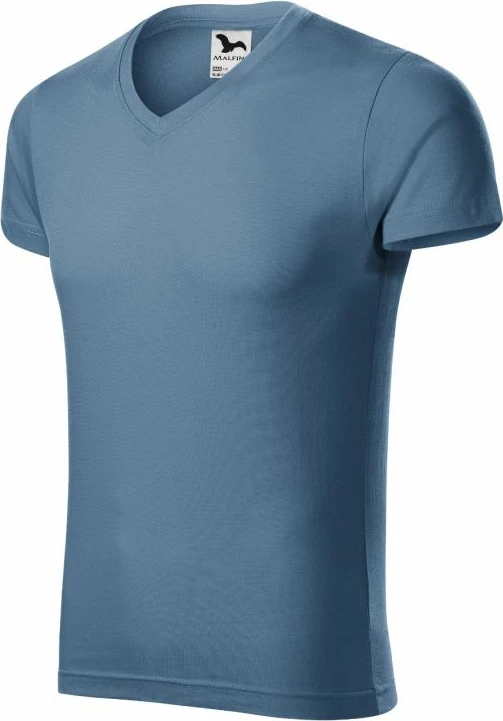 Majica slim fit z V-izrezom, Malfini M (MLI-14660), modra