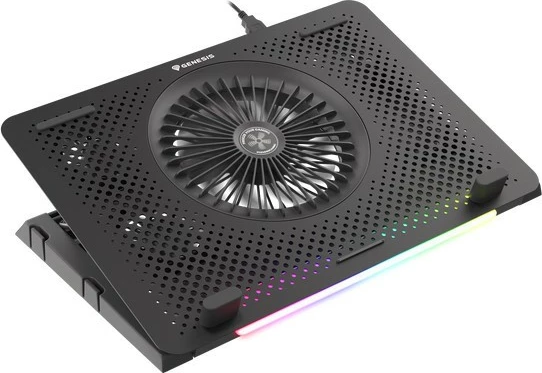 Hladilna podloga za prenosnik Natec Genesis Oxid 450 RGB, 15,6", 5 ventilatorjev, USB HUB, črna