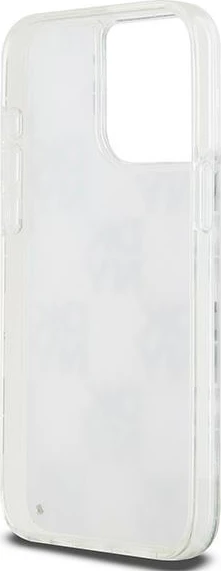 Ovitek z tekočim bleščicami DKNY Multilogo za iPhone 15 Pro Max, bel