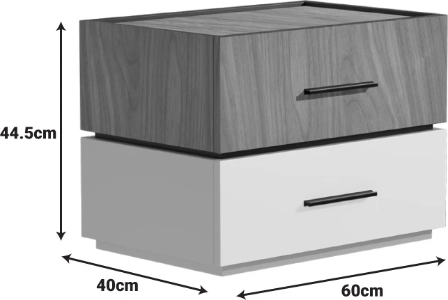 Nočna omarica Sonlen, MDF, oreh-bež, 60x40x44,5 cm