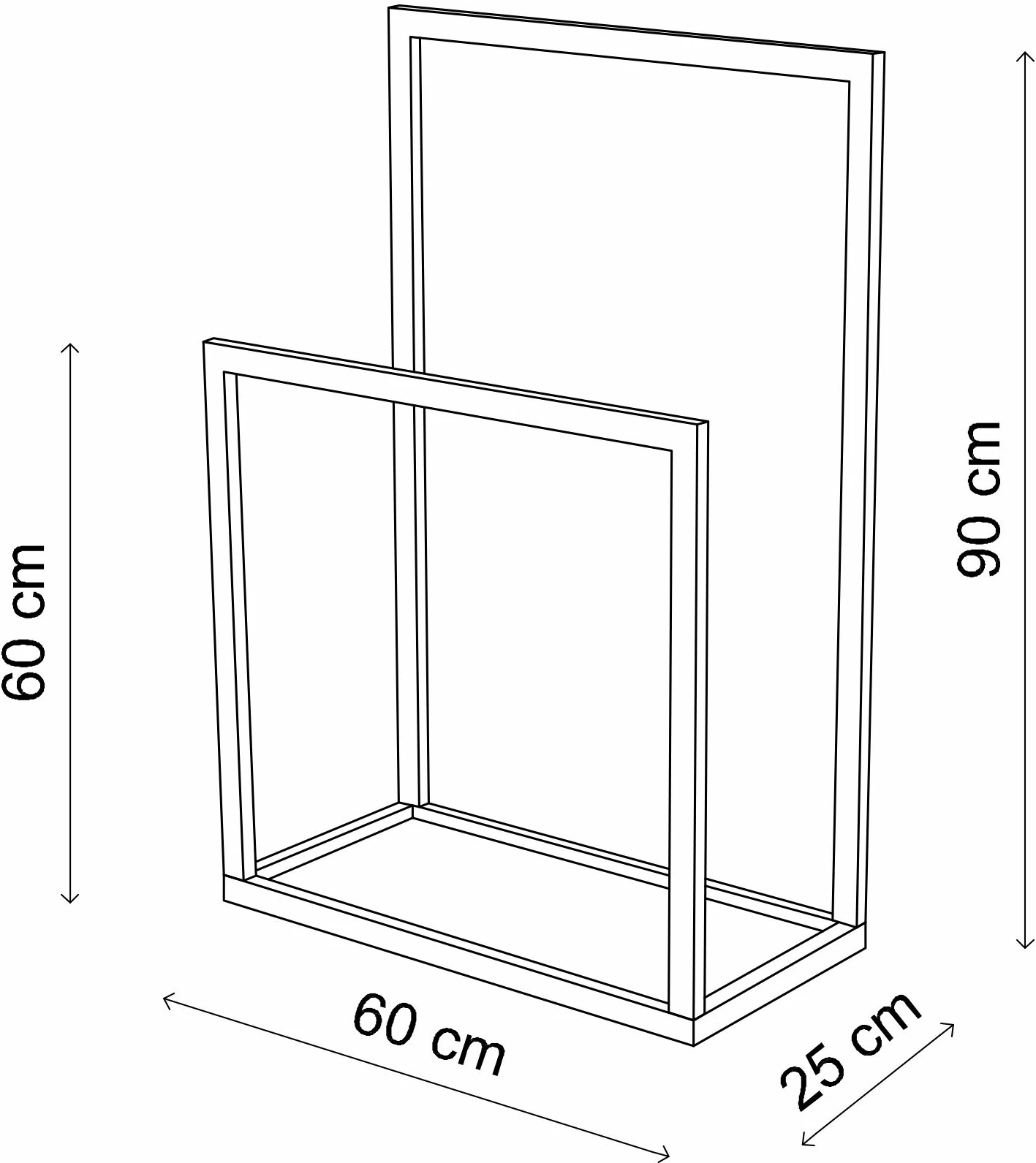 Stojalo za hodnik, črno, Skye Decor GED-032, 25 x 60 x 90 cm