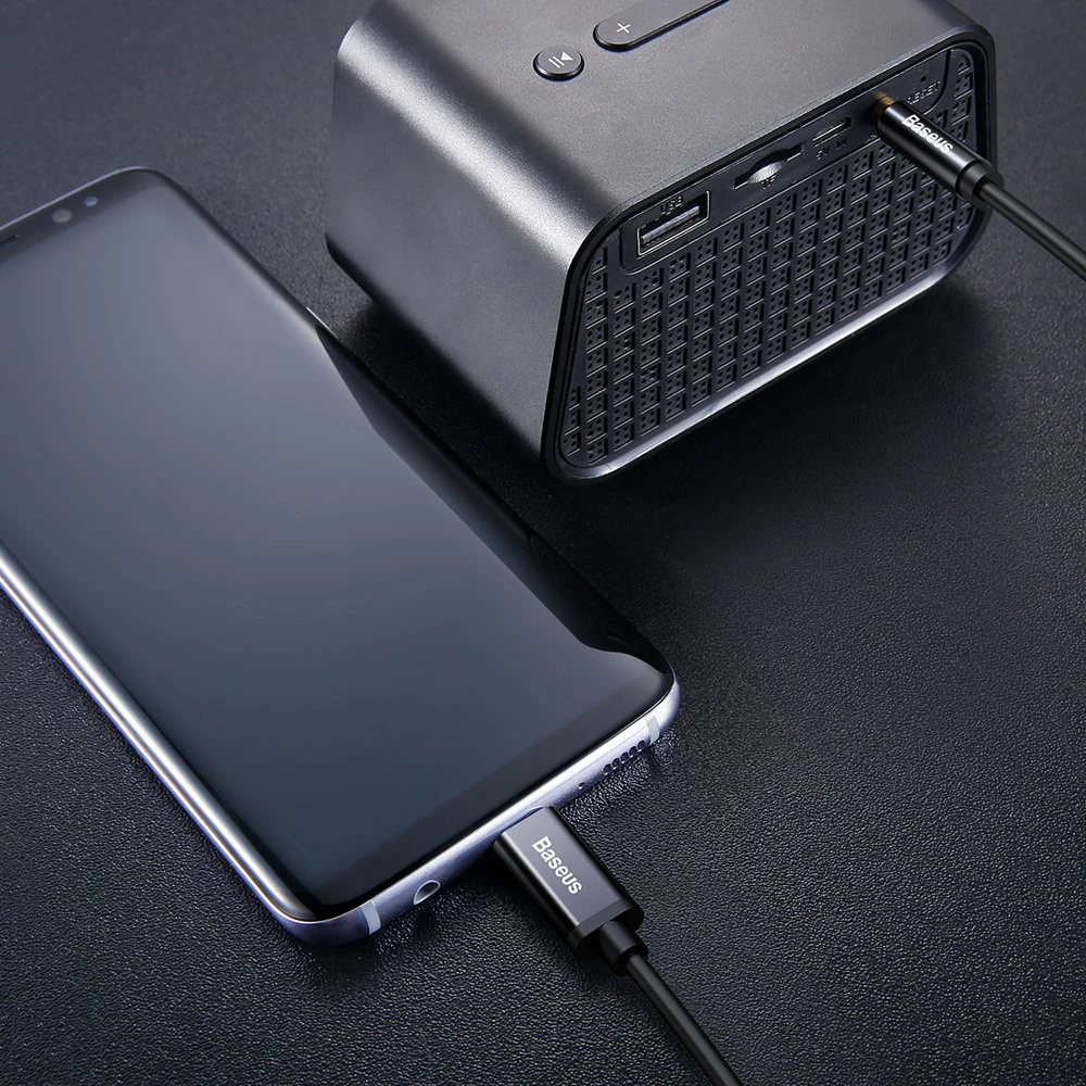 Avdio kabel USB Type-C na 3,5 mm Baseus CAM01-01, 1,2 m, črn