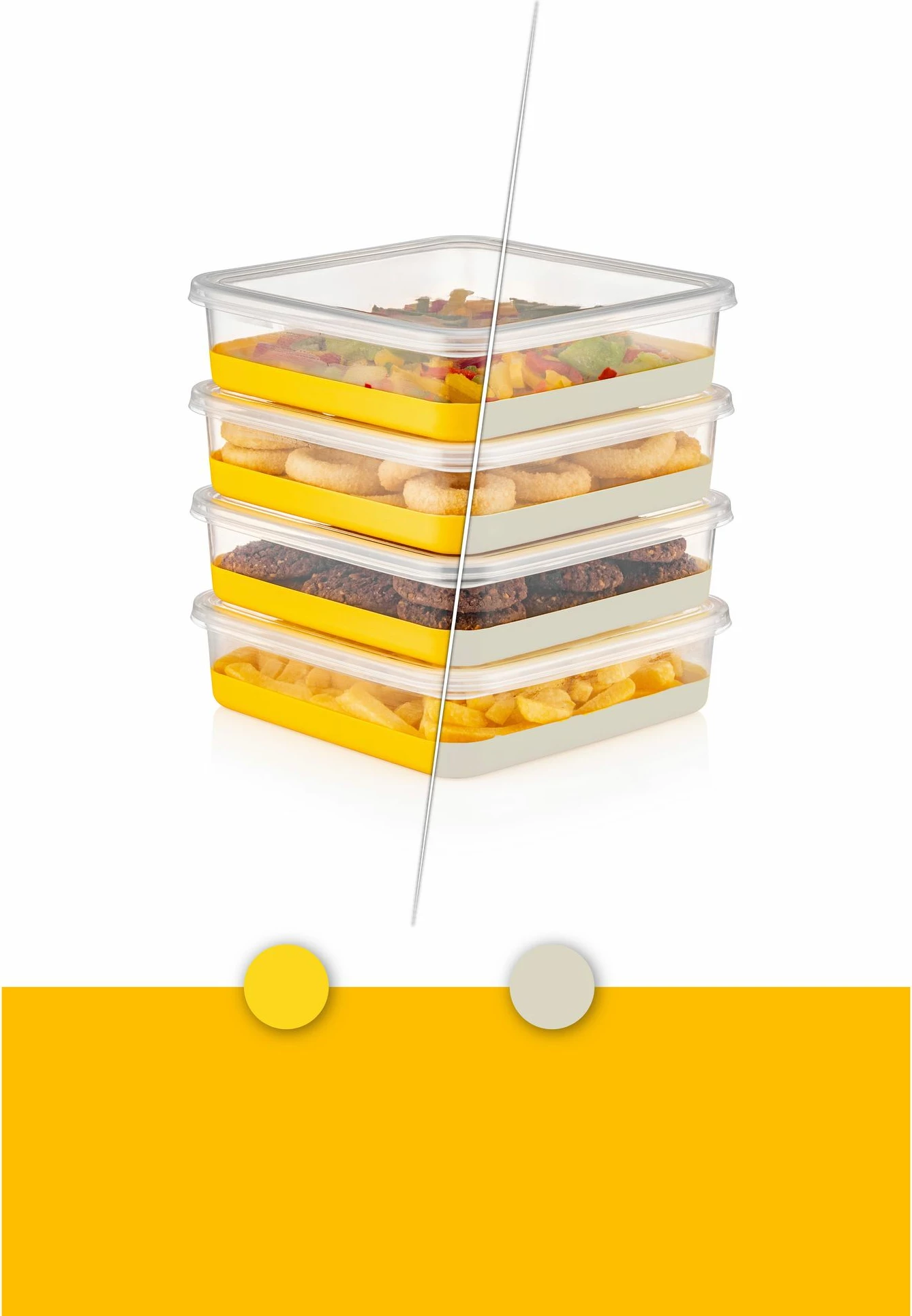 Set organizatorjev za hladilnik, 14-delni, Hermia 8A4B2C, rumene barve