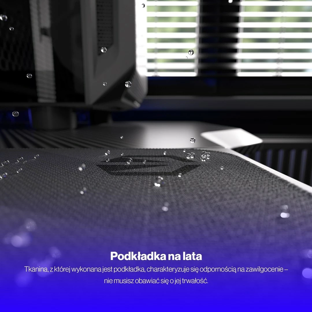 Podloga za miško Crystal Black L, Endorfy, za igralce, bela-črna