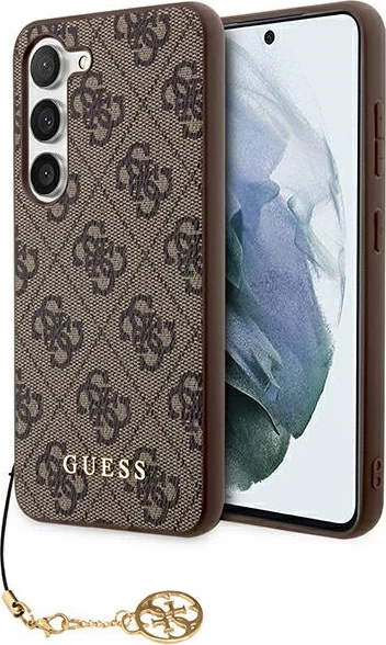 Ovitek za telefon Guess 4G Charms Collection za Samsung Galaxy A55, rjav