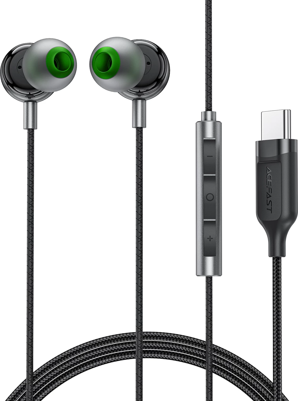 Žične slušalke Acefast L5, USB-C, 1,2 m, črne