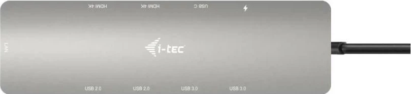 Docking postaja USB-C Metal Nano i-tec, 2x HDMI, LAN, Power Delivery 100W, siva