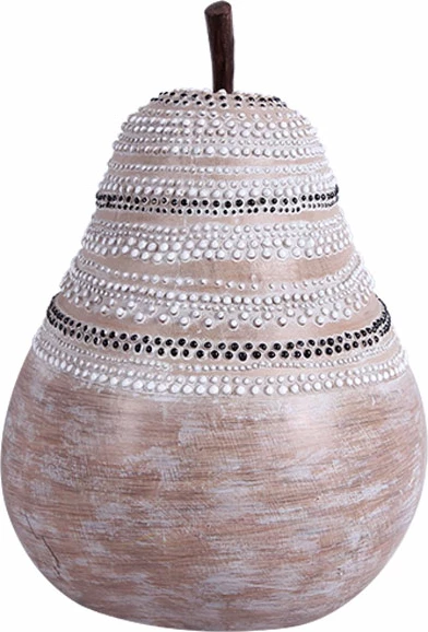 Dekorativna hruška, polirezina, naravna bela, 17x16x23 cm ULMUS