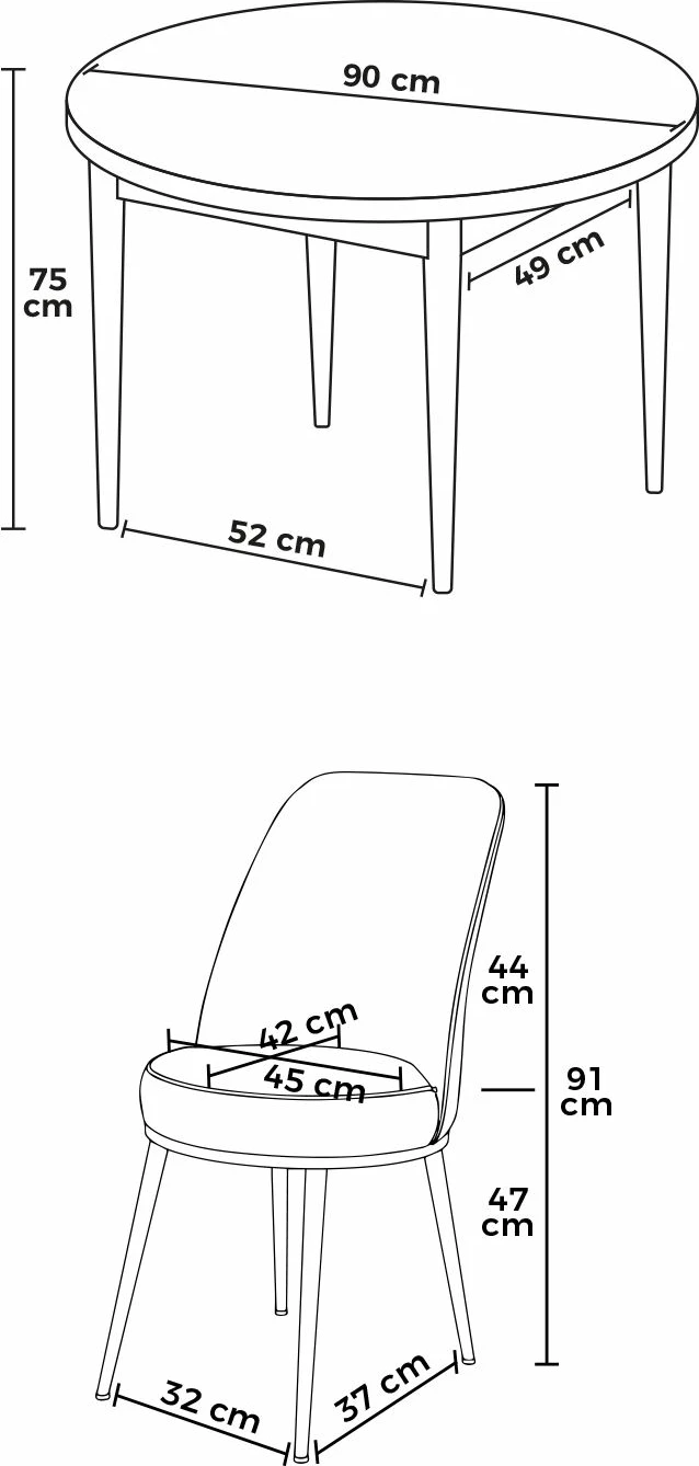 Set mize s stoli, 5 kosov, baročna in gorčična barva, Skye Decor