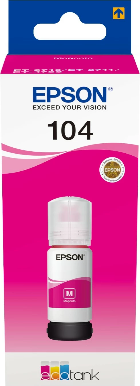 Steklenica črnila Epson EcoTank 104, magenta, 65 ml