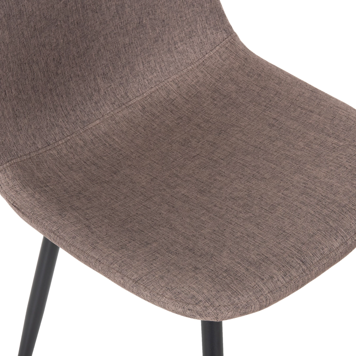 Jedilni stol LEONARDO FH00100.28 temno bež tkanina & črne kovinske noge 42x49,5x89Hcm, set 4 kosov