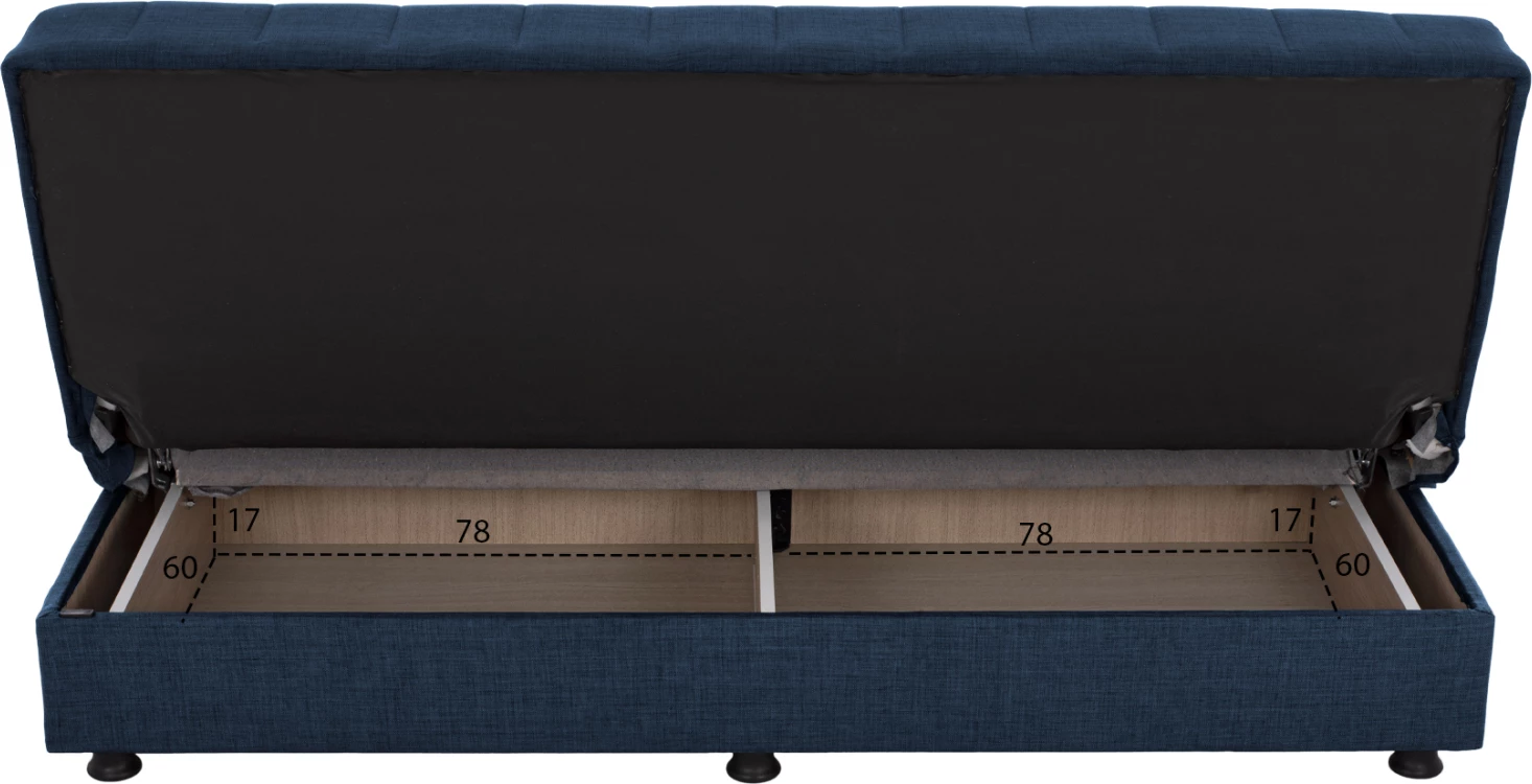 ANDRI FH3239.07, kavč-postelja, 3-sedežna, modra tkanina