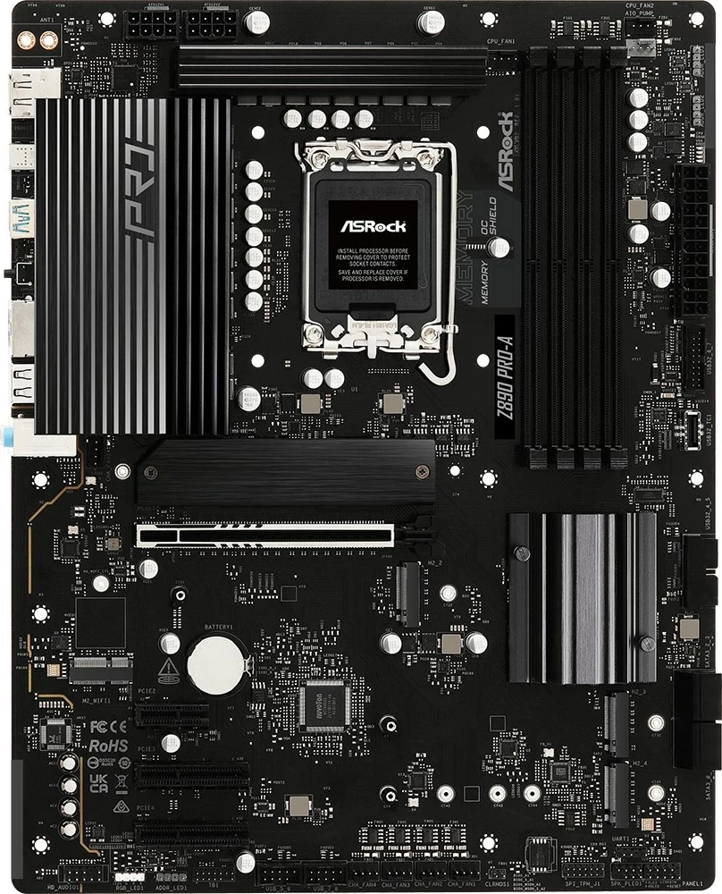 Plošča za matično ploščo Asrock Z890 Pro-A, Socket 1851, ATX