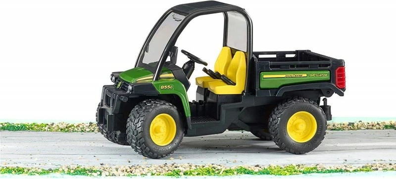 Igrača tovorno vozilo BRUDER John Deere Gator 855D, 1:16, črno/zelena/rumena