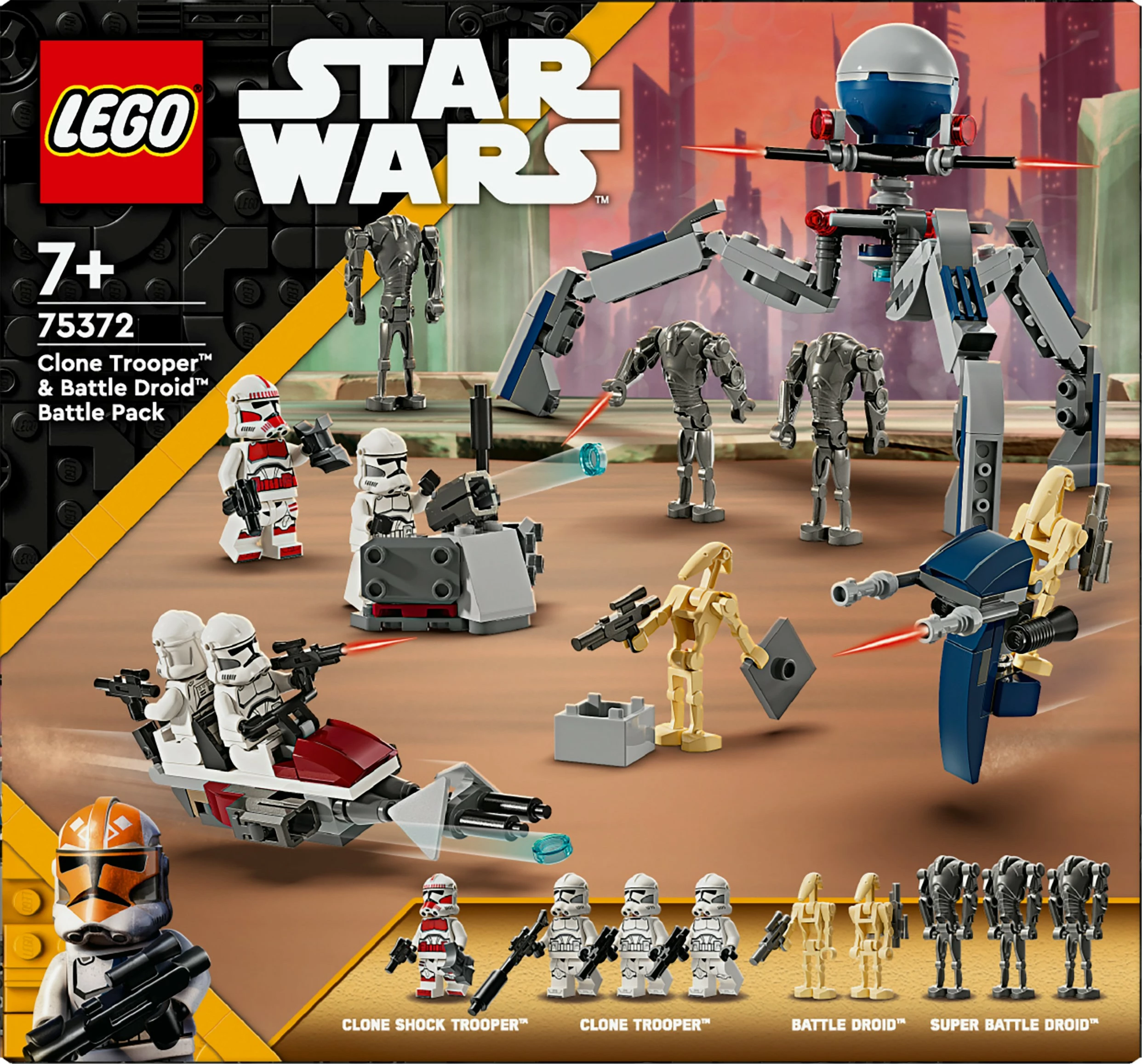 Gradbeni set Clone Trooper in Battle Droid LEGO, 215 delov, plastika, večbarven