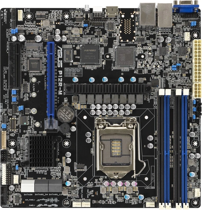 Plošča za matično ploščo ASUS P12R-M, Intel C252 LGA, micro ATX, 200 mm
