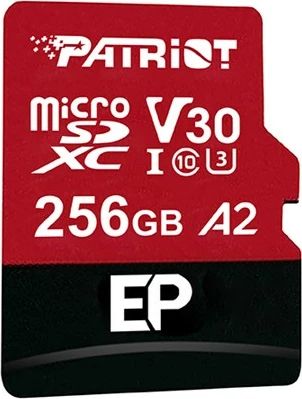 Kartica za pomnilnik 256 GB MicroSDXC, Patriot Memory EP A2, rdeča