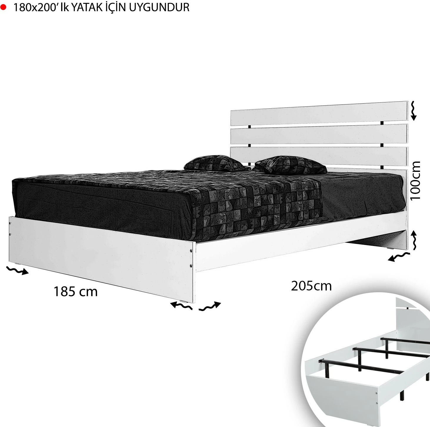 Posteljni okvir Fuga, orehov odtenek, 180x200 cm