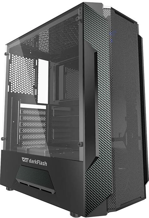 Računalniško ohišje, Mid Tower, ATX/M-ATX/ITX, kaljeno steklo, črno - Darkflash LEO