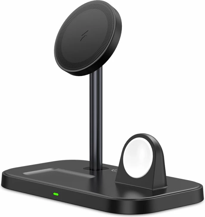 Indukcijski polnilnik 3-v-1 z MagSafe Tech-Protect QI15W-A22, za pametni telefon, Apple Watch in AirPods, črn