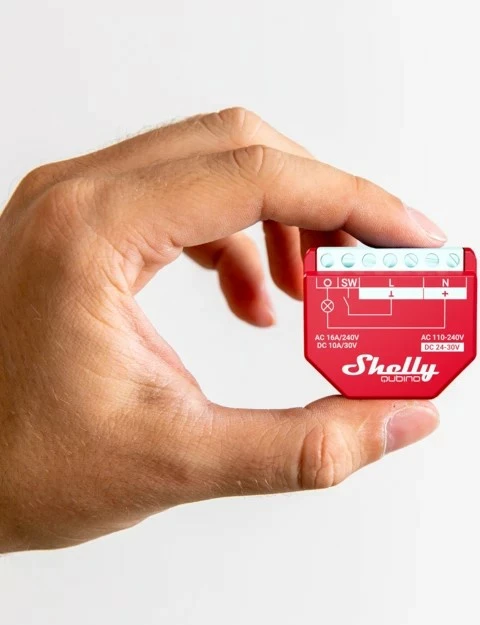 Pametno stikalo Shelly Qubino Wawe 1PM, 25 dBmW, Z-Wave, 40 m, rdeče