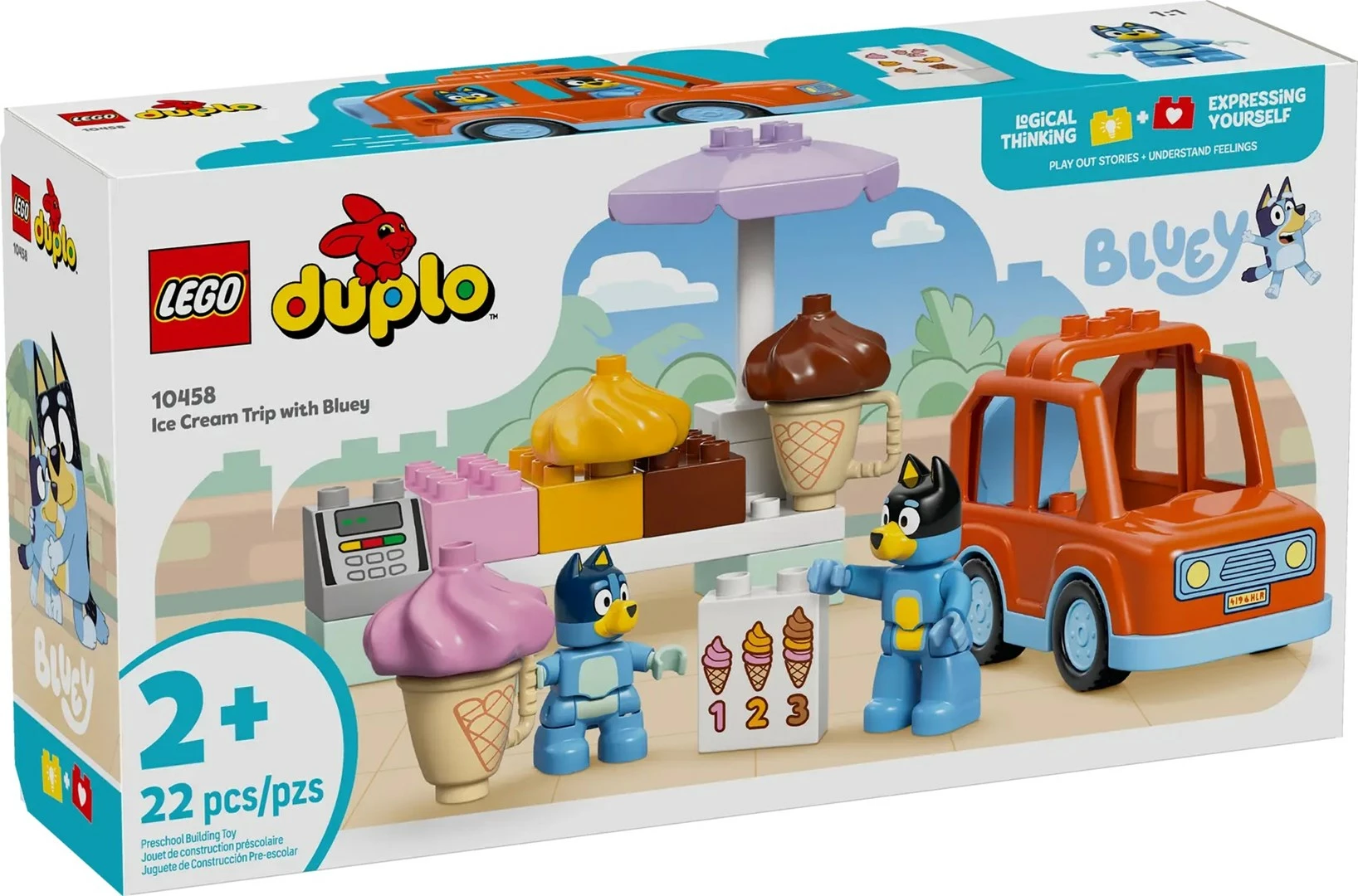 Igralni set LEGO Duplo Bluey 10458, 22 kosov, za otroke 2+ let