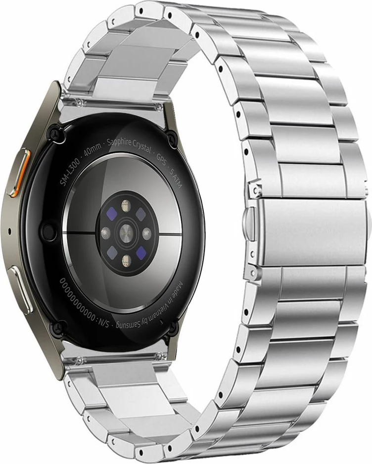 Jeklena zapestnica za pametno uro Tech-Protect za Samsung Galaxy Watch 4/5/5 Pro/6/7/FE, srebrna