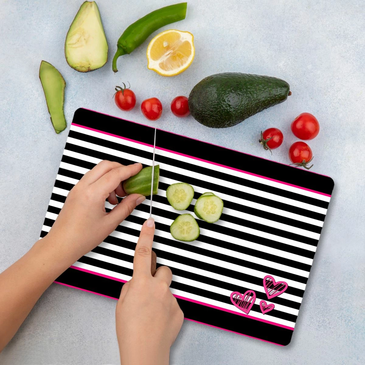 Deska za rezanje iz kaljenega stekla, večbarvna, Hermia Ckt49 - 2535, 25 x 35 cm