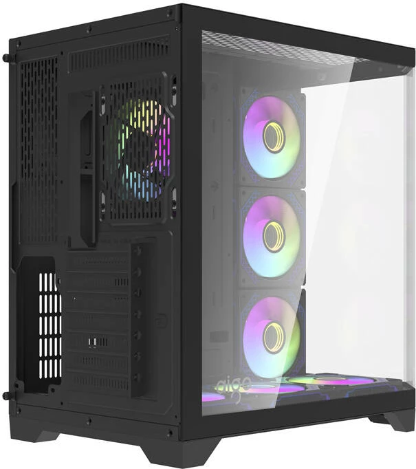 Računalniško ohišje z 7 aRGB ventilatorji, Darkflash FT418 PRO, Midi Tower, črno