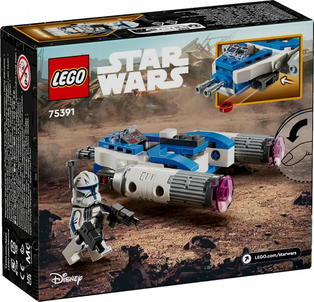 Mikrobojnik Y-Wing Captain Rex LEGO Star Wars 75391, 99 delov, plastika