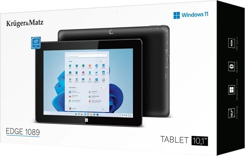 Tablični računalnik Krüger&Matz KM1089, 10,1", Intel Celeron N4020, 8 GB RAM, 256 GB, črn