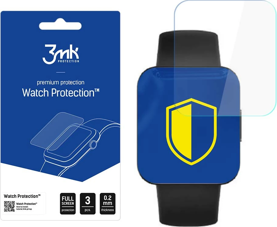 Zaščitna folija zaslona za uro Xiaomi Poco Watch, 3mk Watch Protection ARC+, set 3 kosi