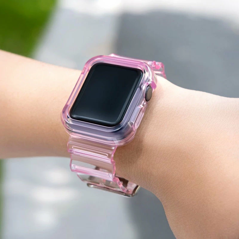 Zaščitni ovitek in pašček Hurtel za Apple Watch 42mm, rožnat