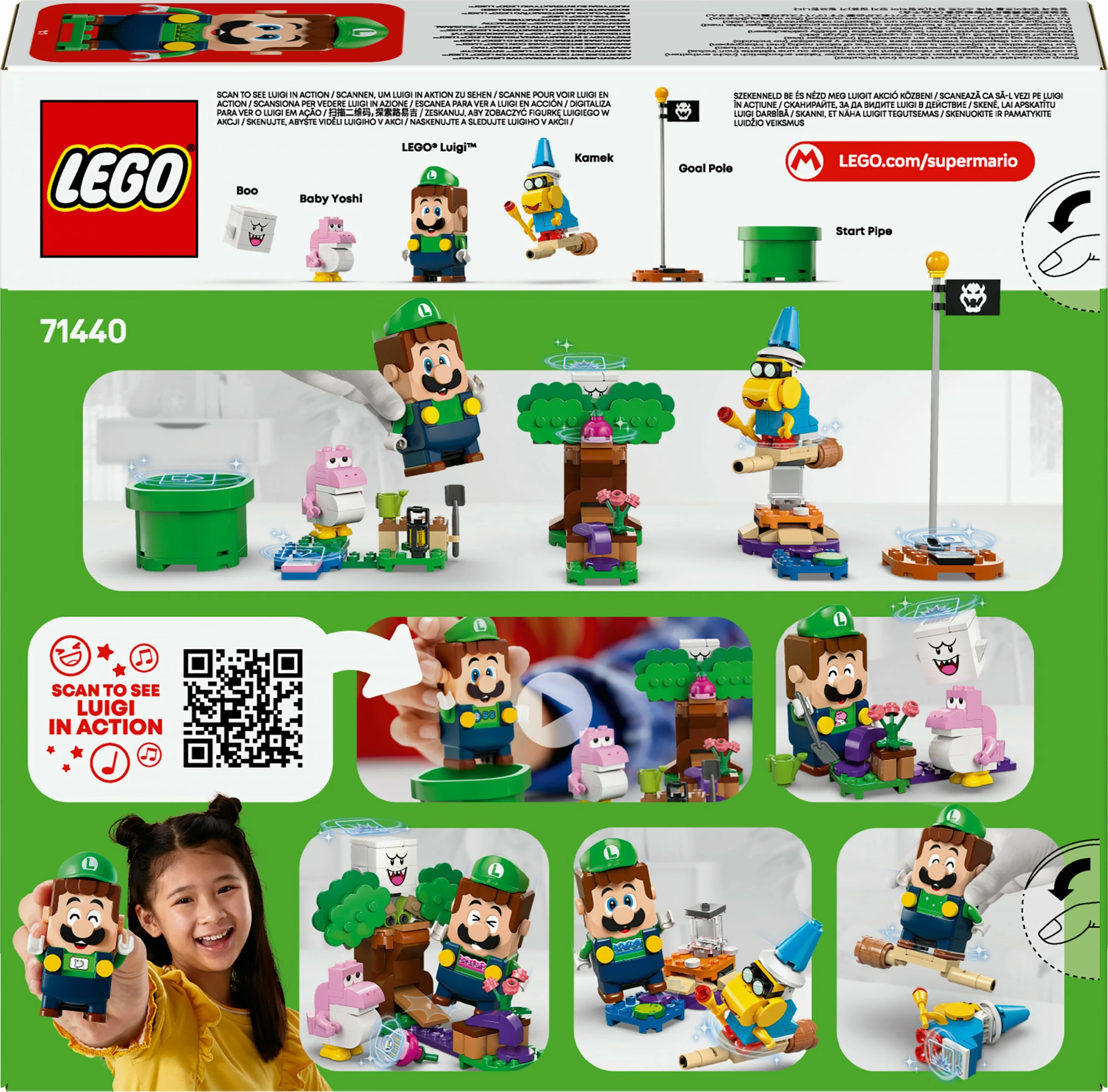 Set za gradnjo z interaktivnim Luigiem, LEGO Super Mario 71440, 210 delov, večbarven