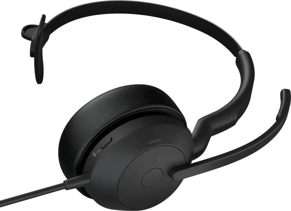Monauralne slušalke z žico, Jabra Evolve2 50, ANC, črne
