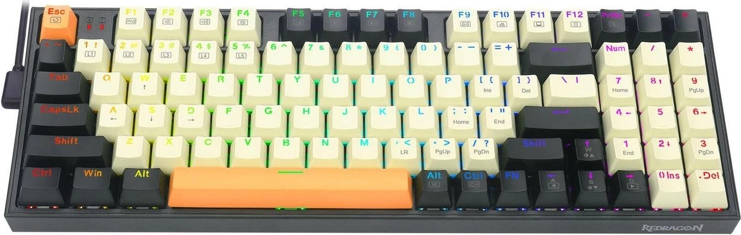 Mehanska tipkovnica, Redragon K636CLO-RGB, RGB, črna