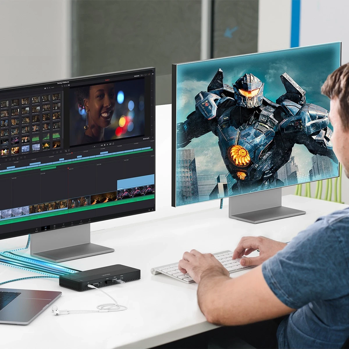 Multifunkcijski dok Unitek 12 v 1, HDMI 8K, USB 4, 100 W, črn