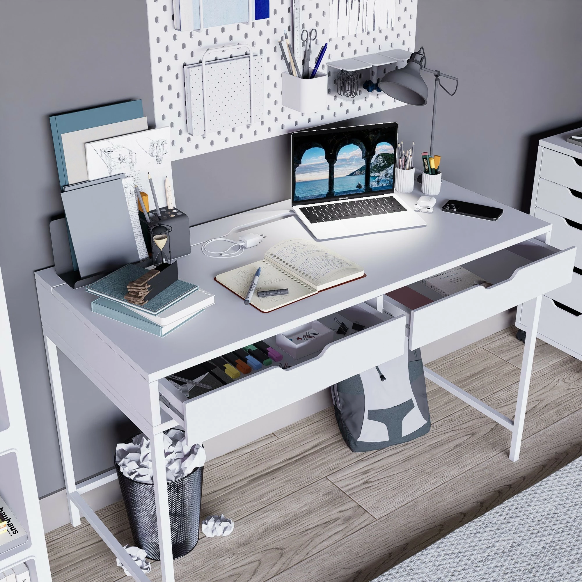 Pisalna miza Skye Decor Duru 1600-47, bela