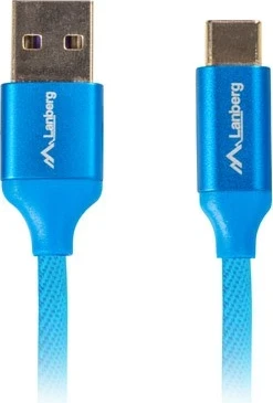 Premium kabel USB Type-C 0,5 m, modra — Lanberg CA-USBO-22CU-0005-BL