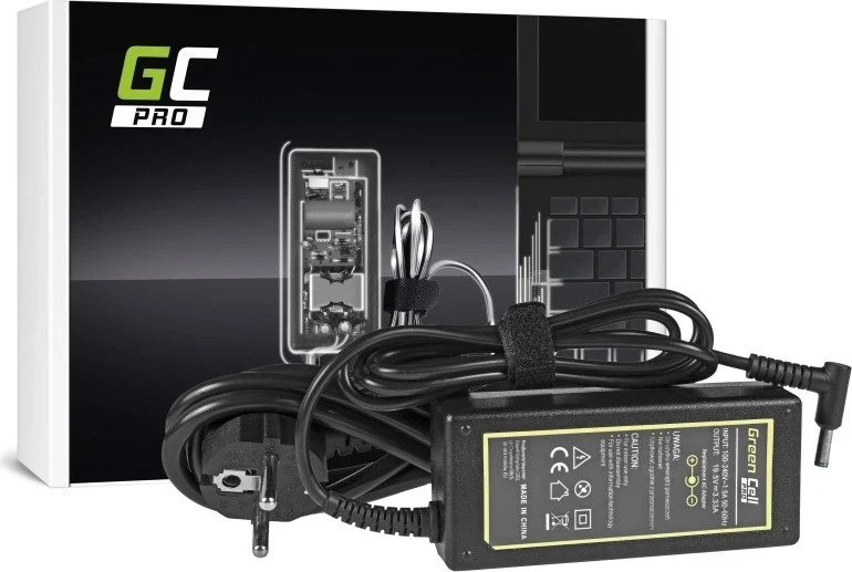 Karikator za prenosnik Green Cell AD49P, 65 W, črn