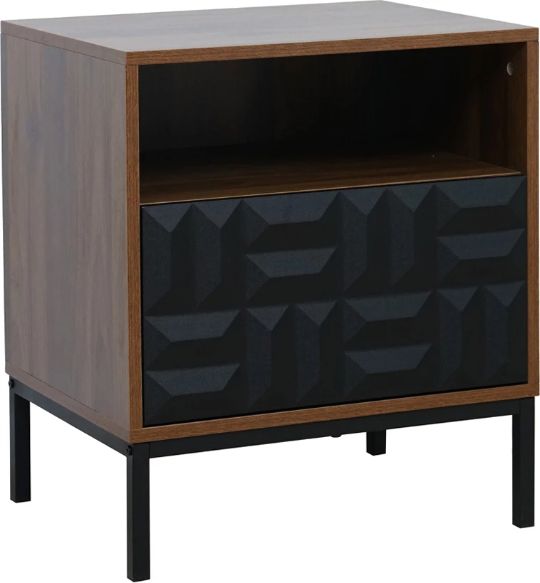 Nočna omarica Zuma, rjava - črna, 51,5x40x58,5