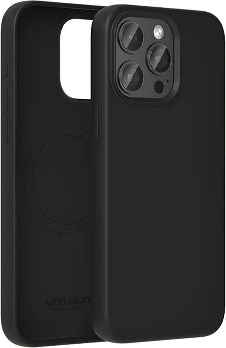 Zaščitni ovoj za iPhone 15 Pro Max Vention KUFB0-40, silikonski, črn