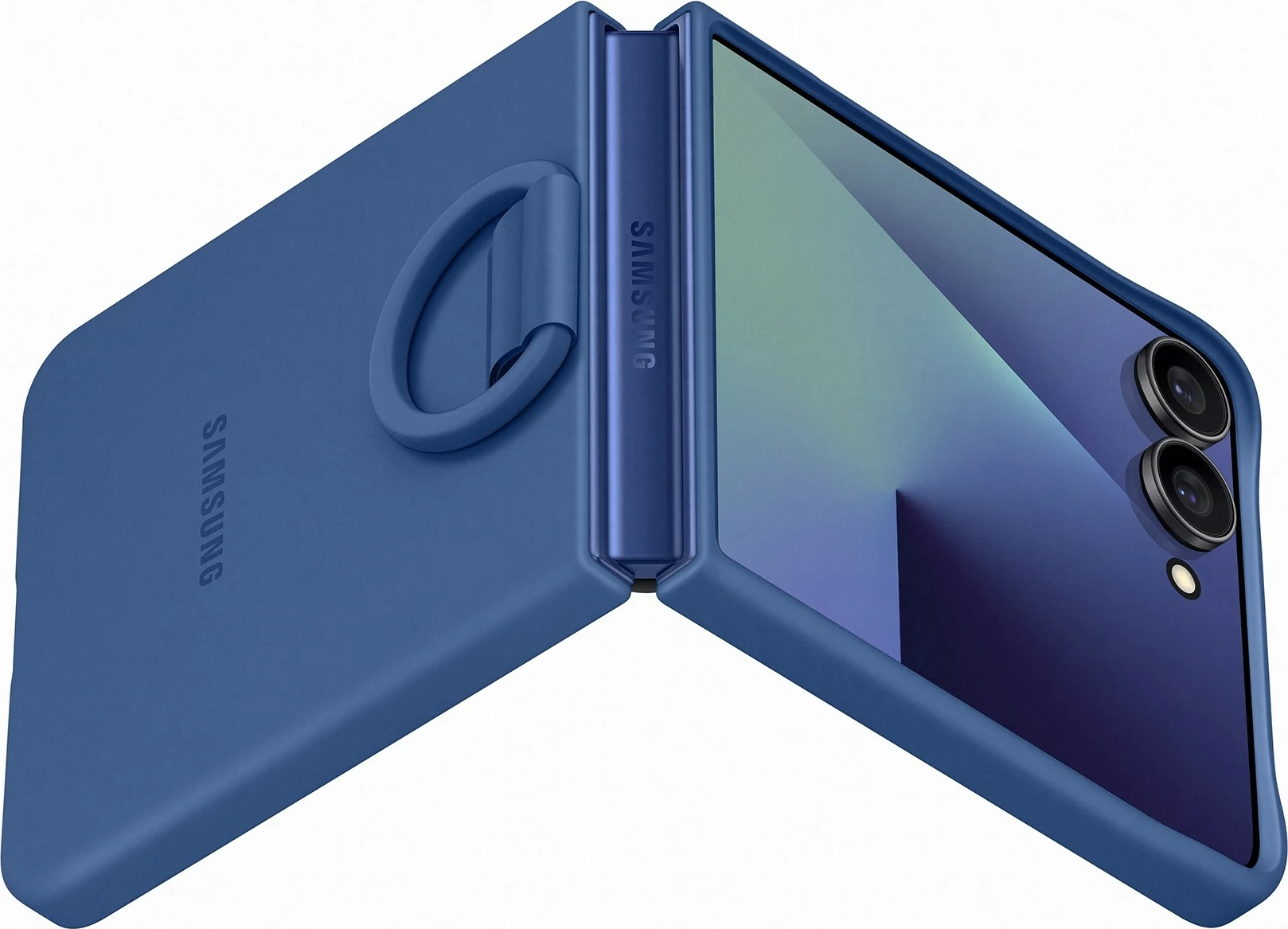 Silikonska zaščitna prevleka z obročem za Galaxy Flip7, Samsung, navy