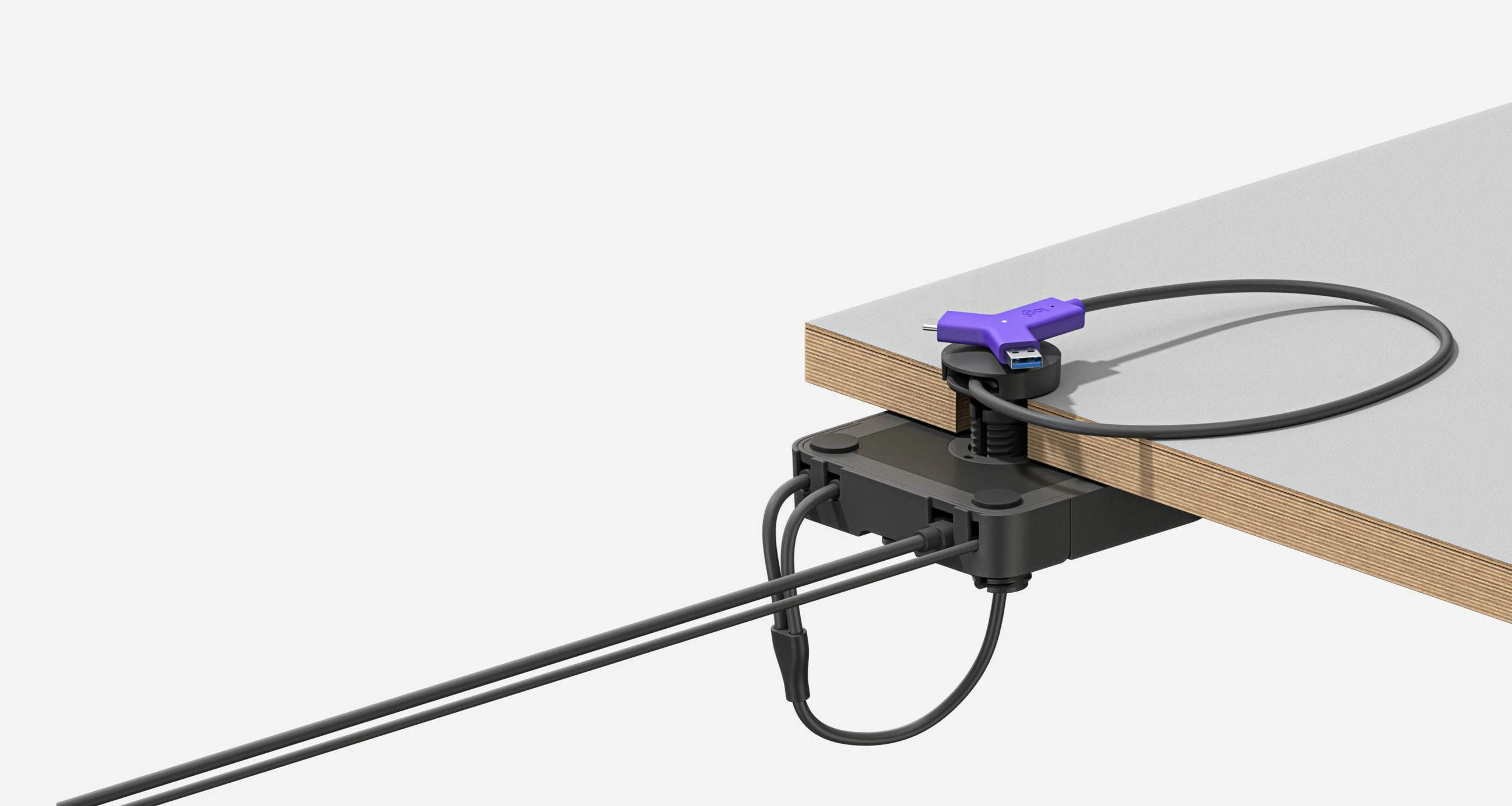 AV oddajnik in sprejemnik Swytch, 3840 x 2160, z žico, črn/vijoličen, Logitech