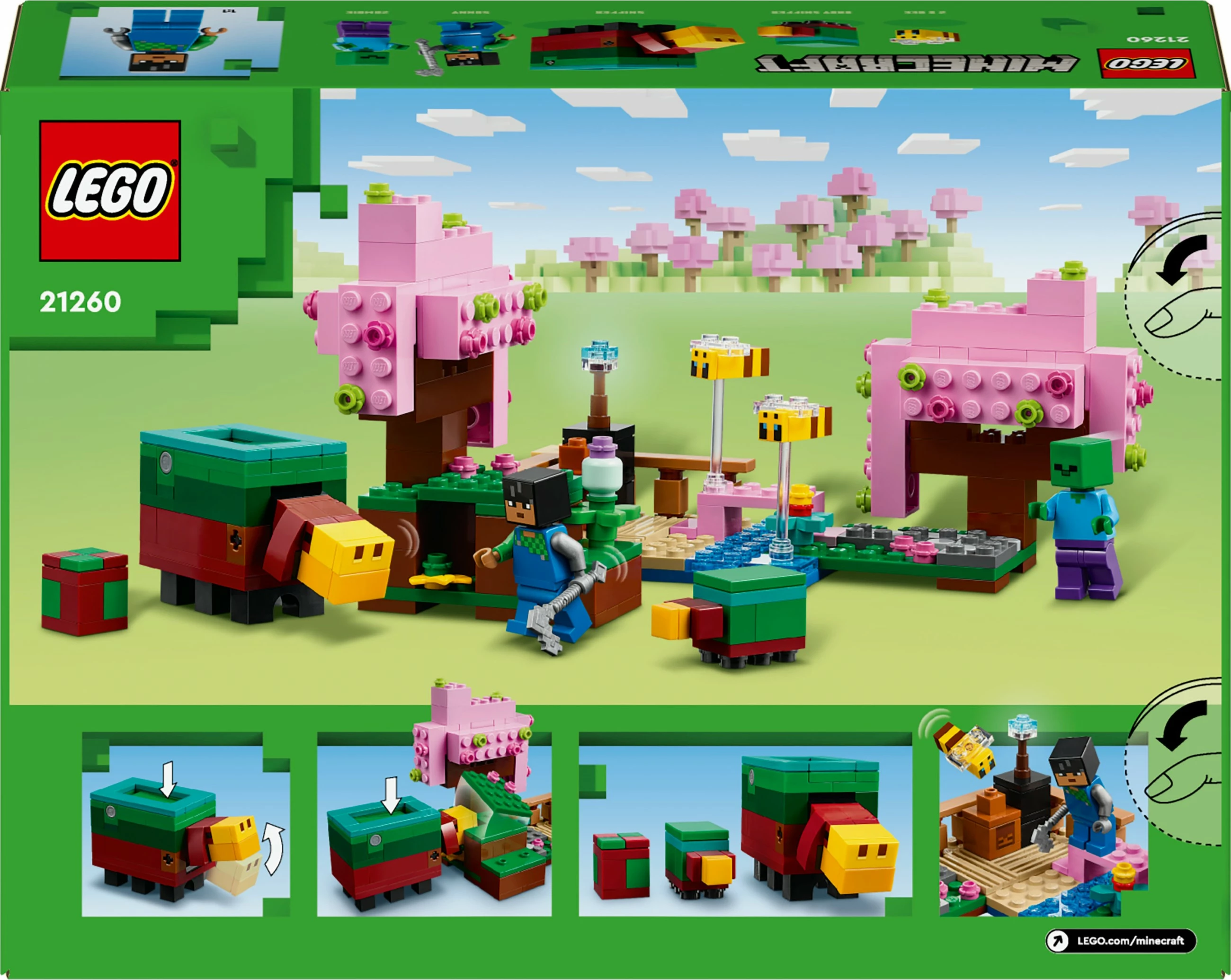 Gradbeni set Minecraft 21260, 304 kosi, večbarven