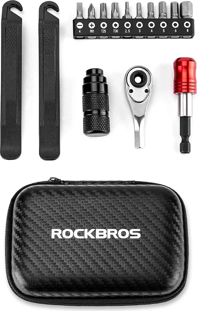 Komplet za popravilo kolesa Rockbros 43210049001, z magnetom, črn