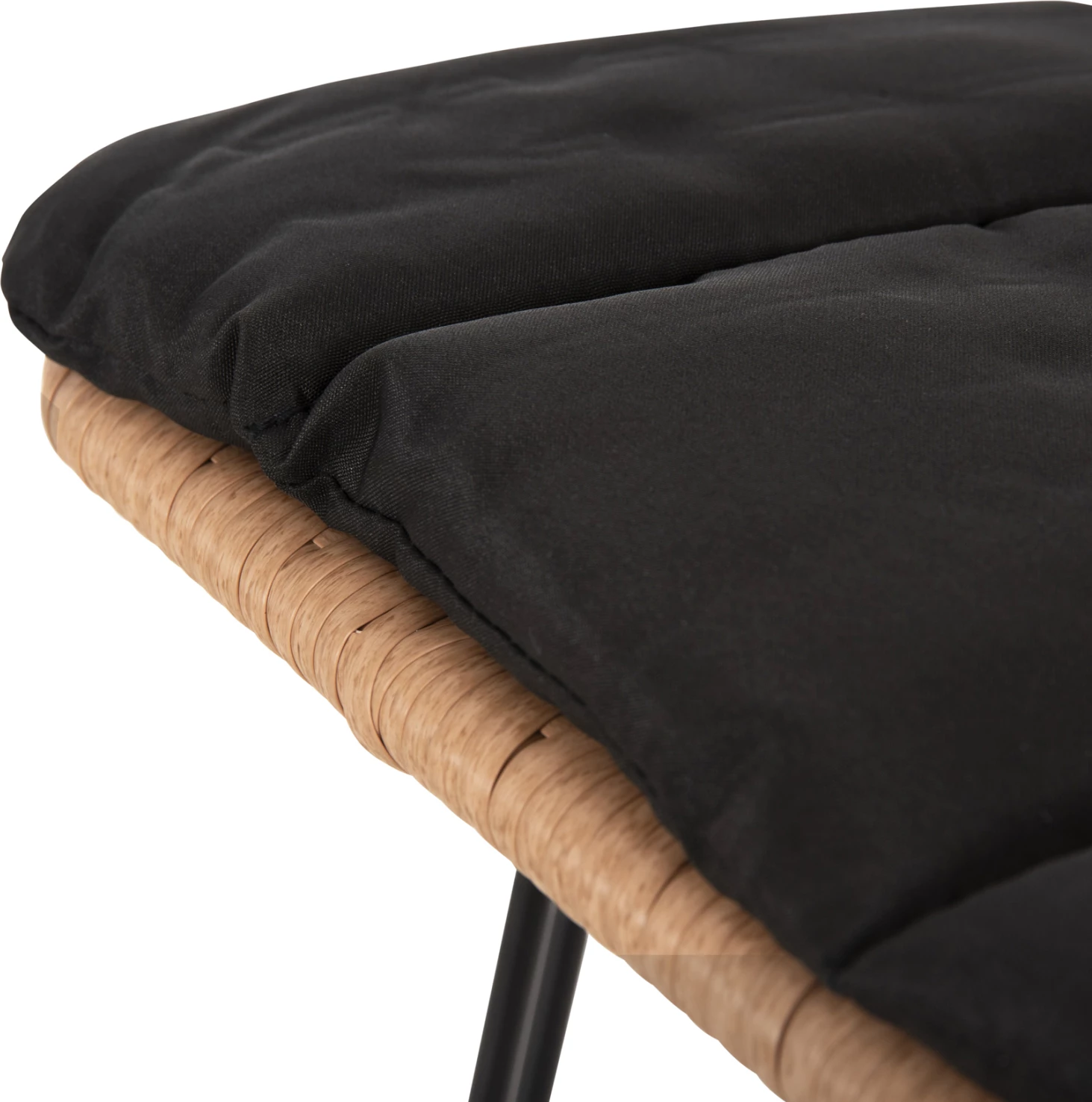 Barski stol za zunaj ALLEGRA FH5452.11 kovina in blazina v črno-bež pletenju 52x51x103H cm